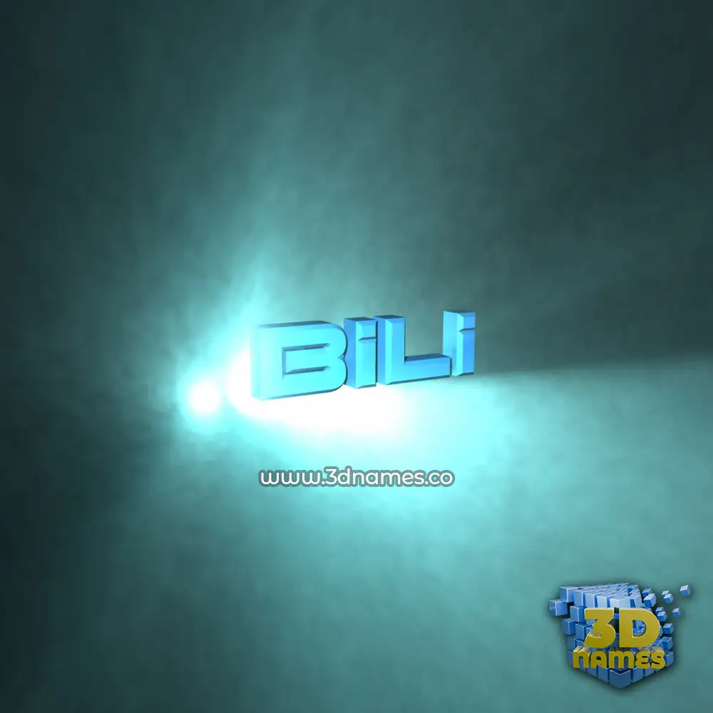 bili in Light Shine style - 3D name wallpaper