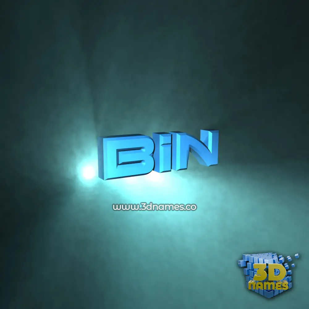bin in Light Shine style - 3D name wallpaper
