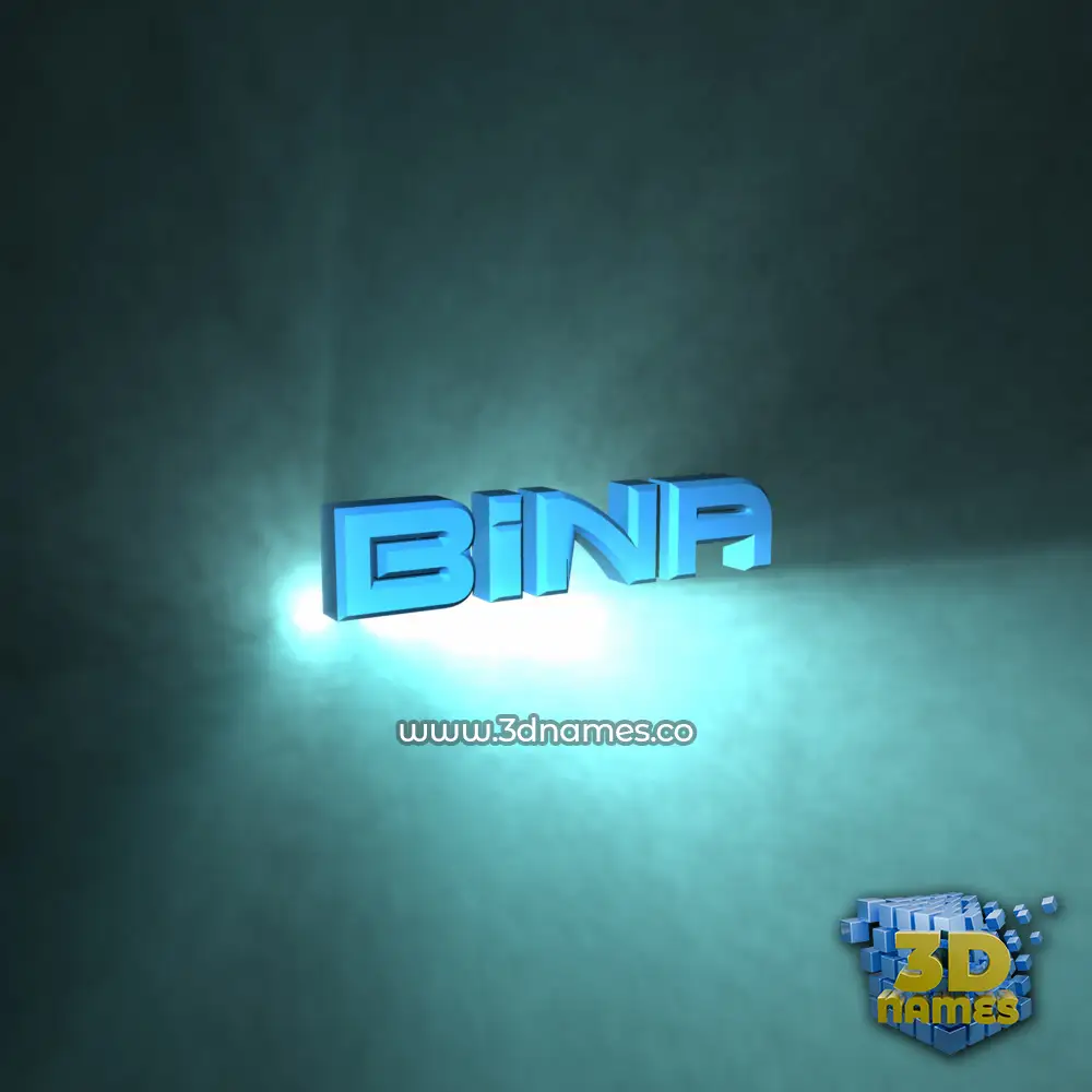 bina in Light Shine style - 3D name wallpaper
