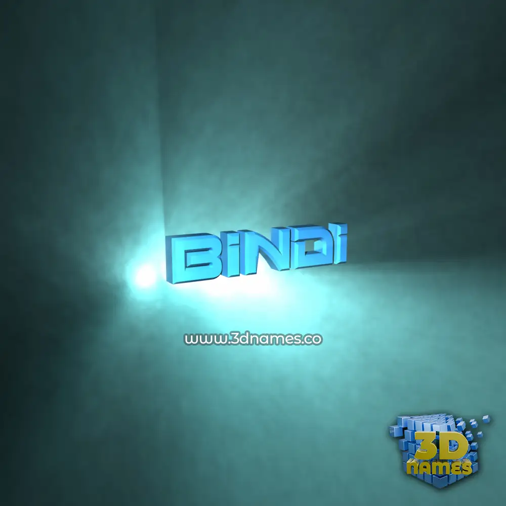 bindi in Light Shine style - 3D name wallpaper