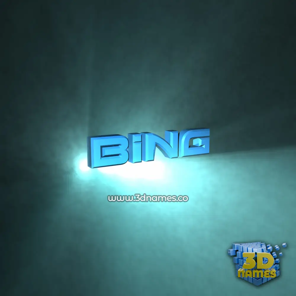 bing in Light Shine style - 3D name wallpaper