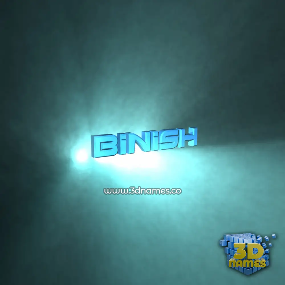 binish in Light Shine style - 3D name wallpaper