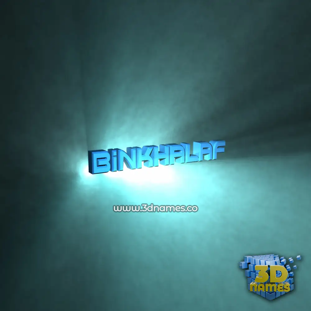 binkhalaf in Light Shine style - 3D name wallpaper