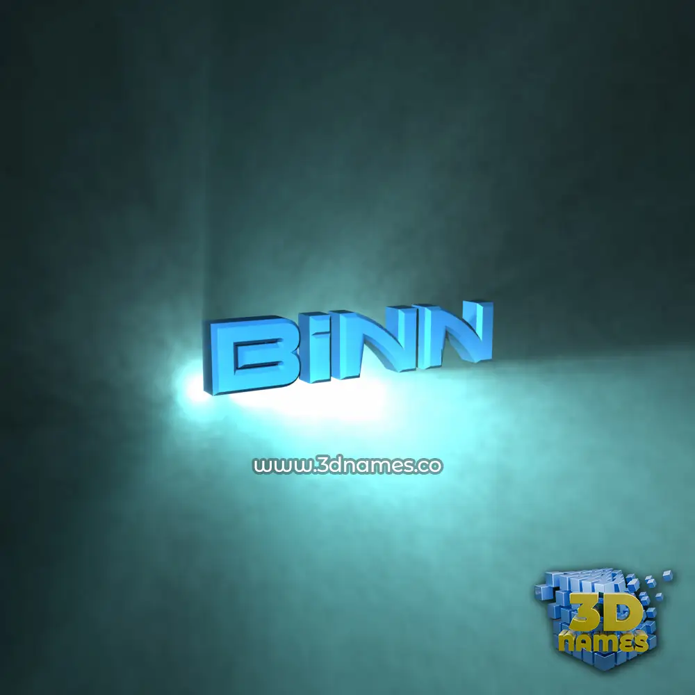 binn in Light Shine style - 3D name wallpaper