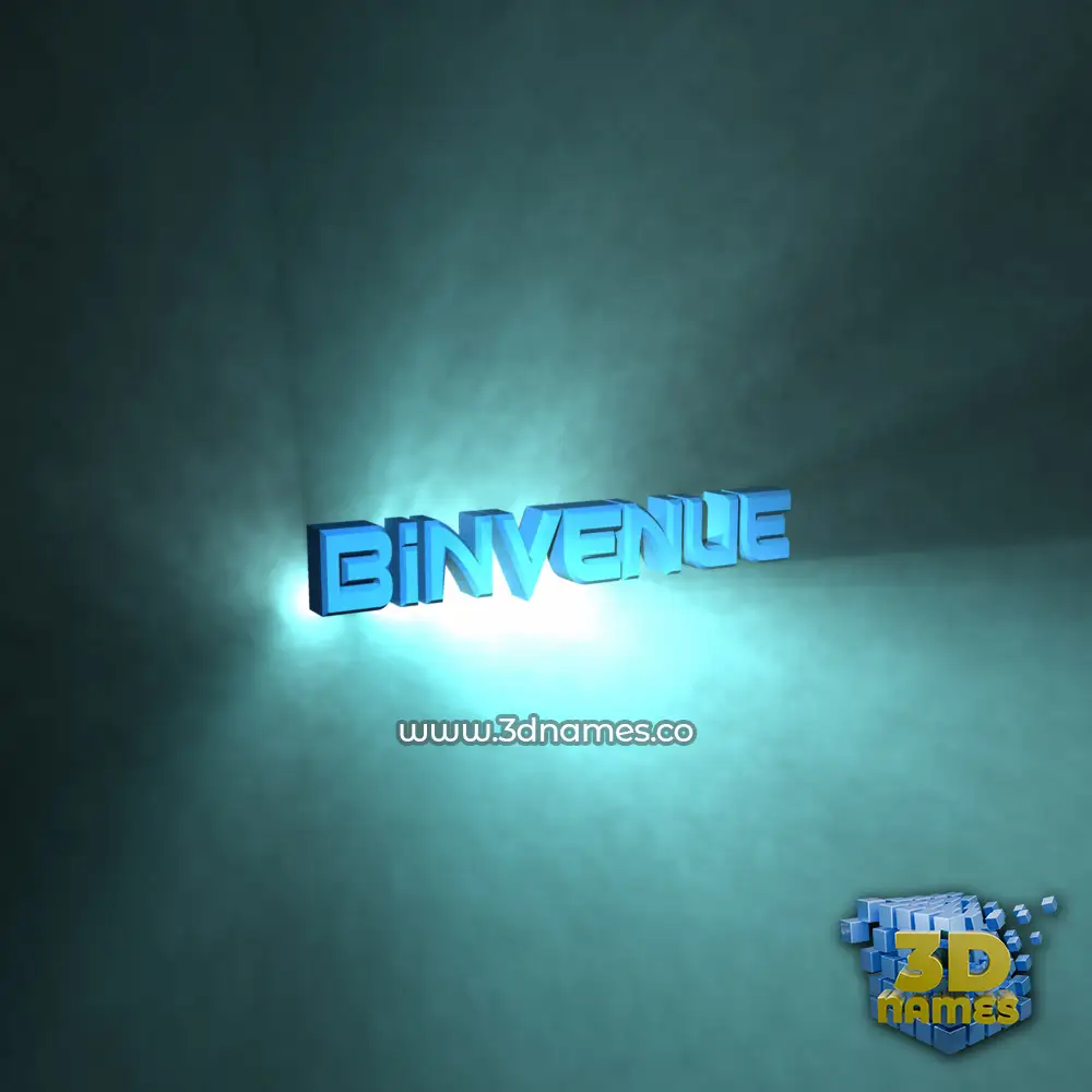 binvenue in Light Shine style - 3D name wallpaper