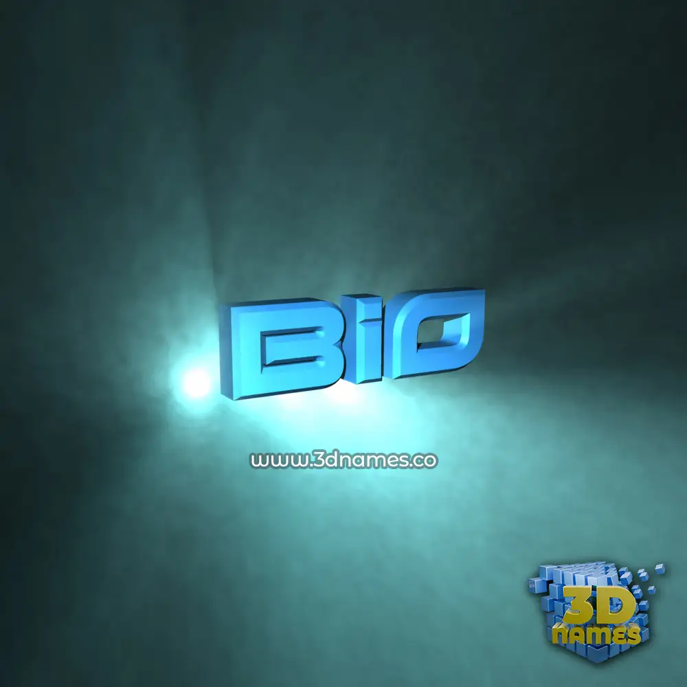 bio in Light Shine style - 3D name wallpaper