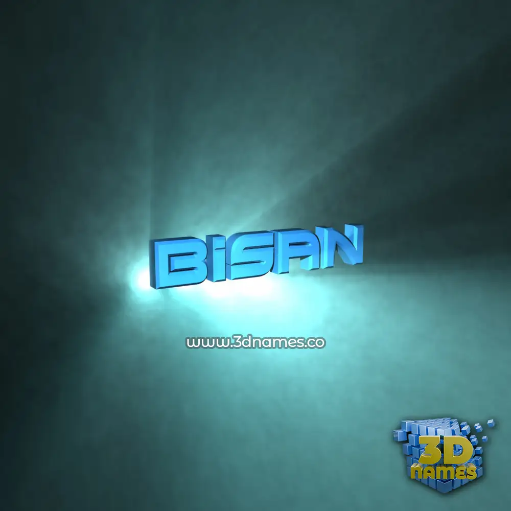 bisan in Light Shine style - 3D name wallpaper
