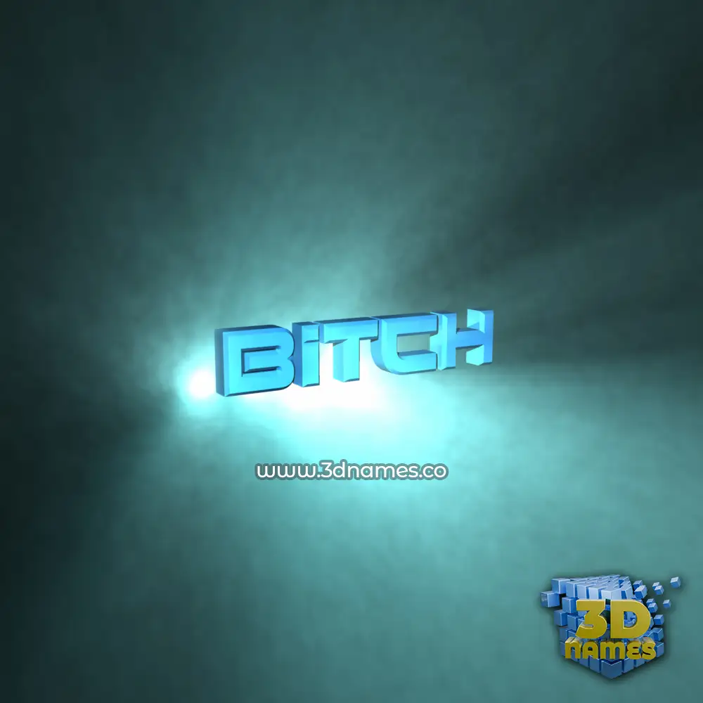 bitch in Light Shine style - 3D name wallpaper