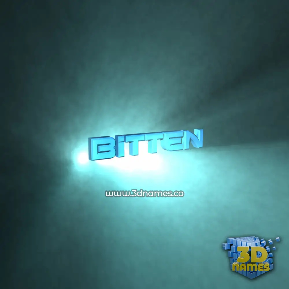 bitten in Light Shine style - 3D name wallpaper