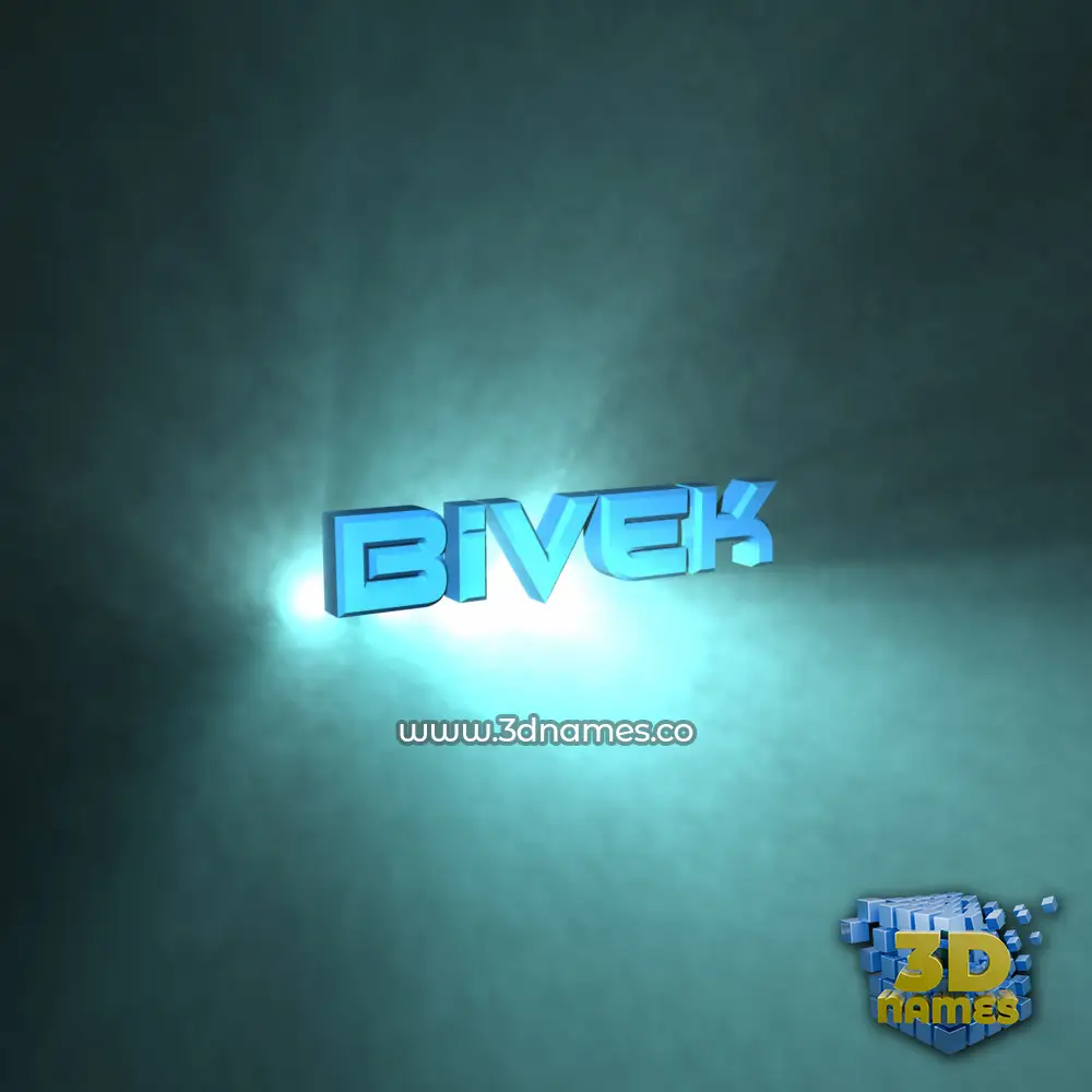 bivek in Light Shine style - 3D name wallpaper