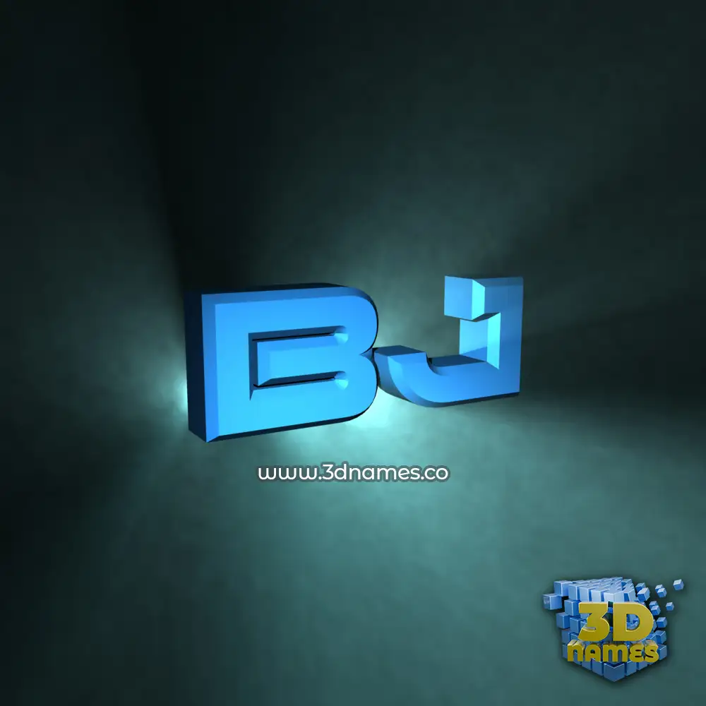 bj in Light Shine style - 3D name wallpaper