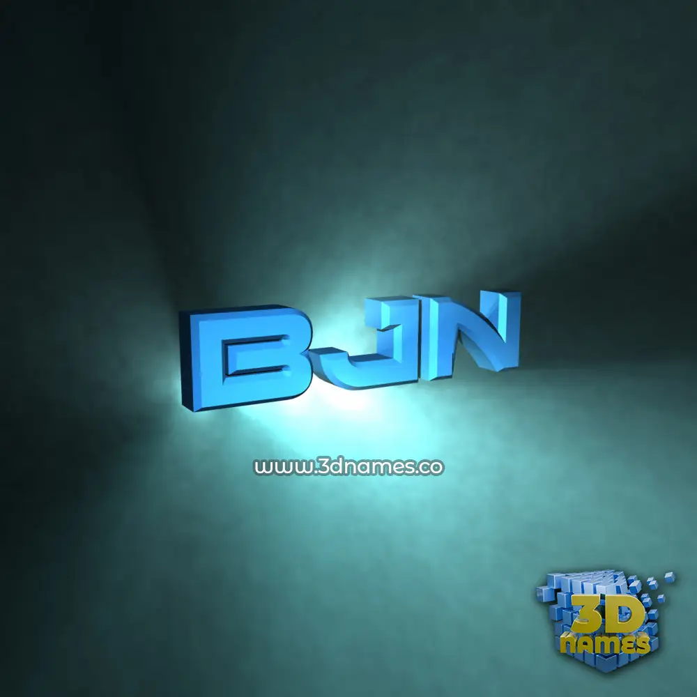 bjn in Light Shine style - 3D name wallpaper
