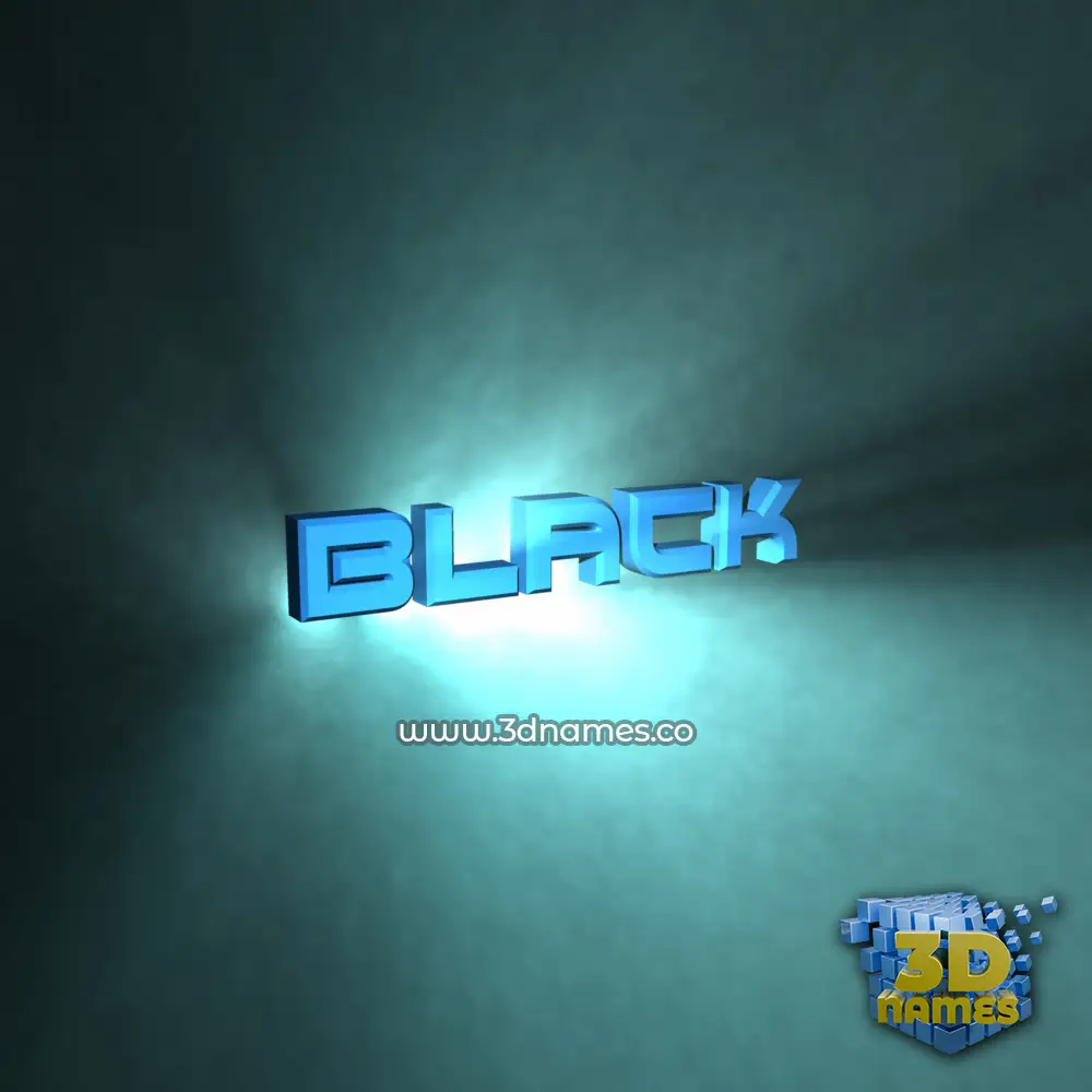 black in Light Shine style - 3D name wallpaper