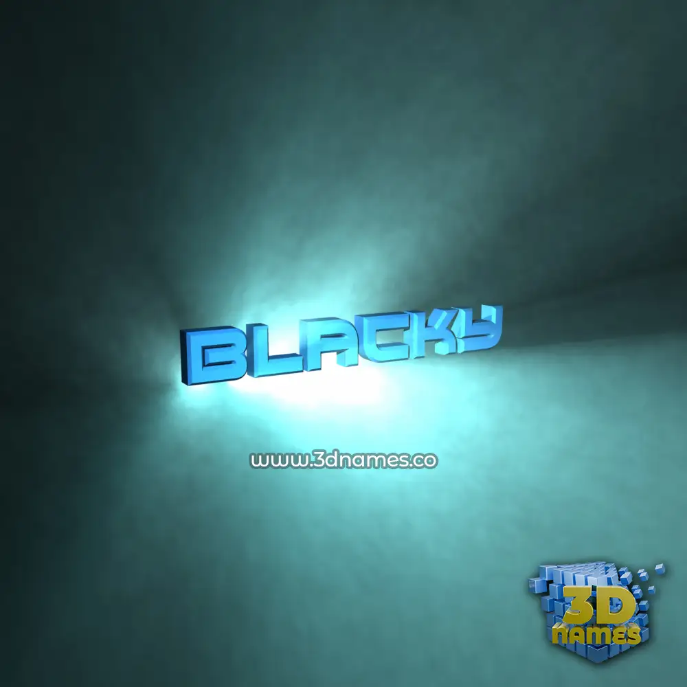 blacky in Light Shine style - 3D name wallpaper