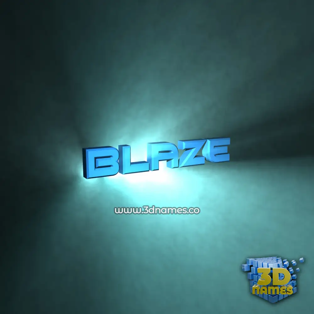 blaze in Light Shine style - 3D name wallpaper
