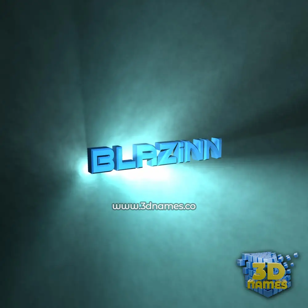 blazinn in Light Shine style - 3D name wallpaper