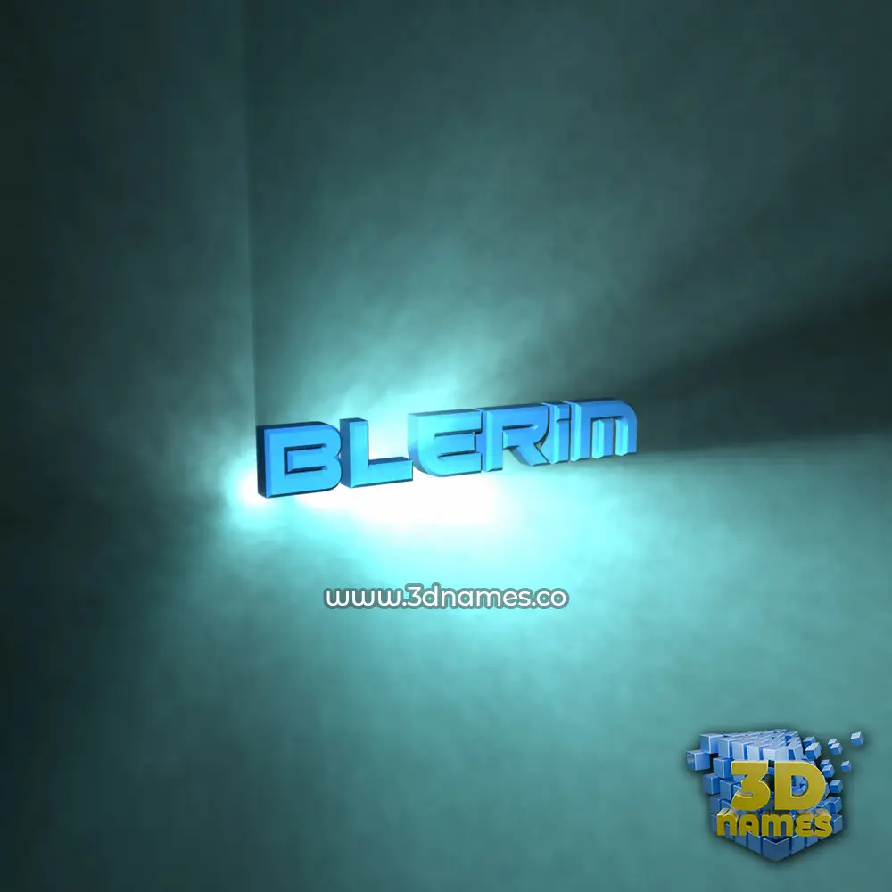 blerim in Light Shine style - 3D name wallpaper