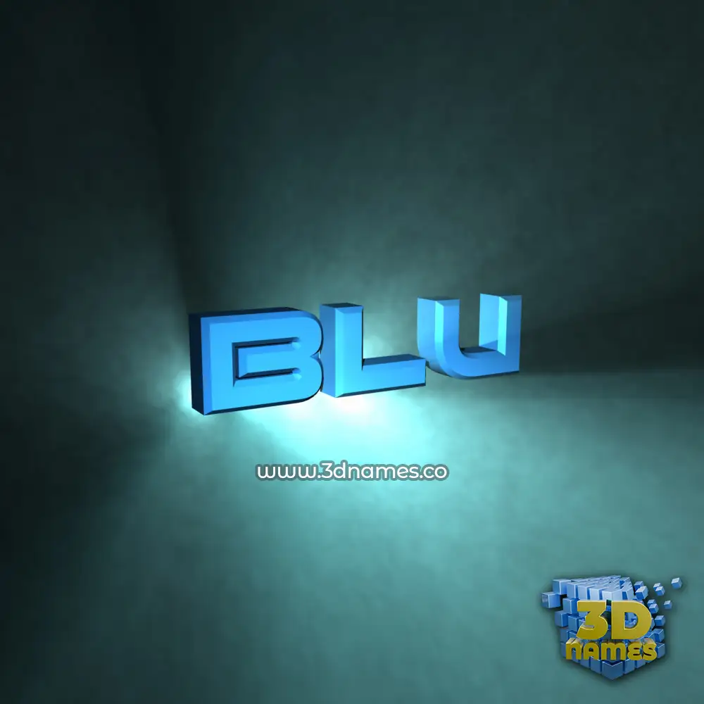 blu in Light Shine style - 3D name wallpaper