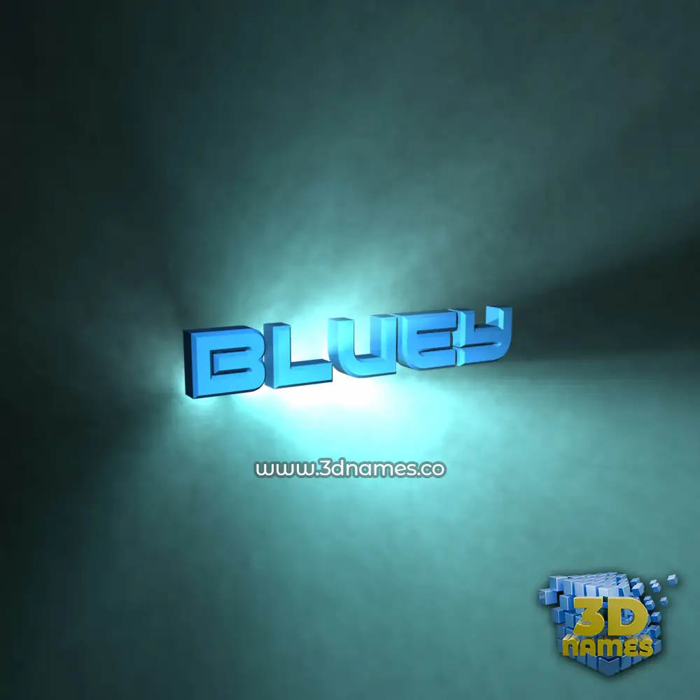 bluey in Light Shine style - 3D name wallpaper