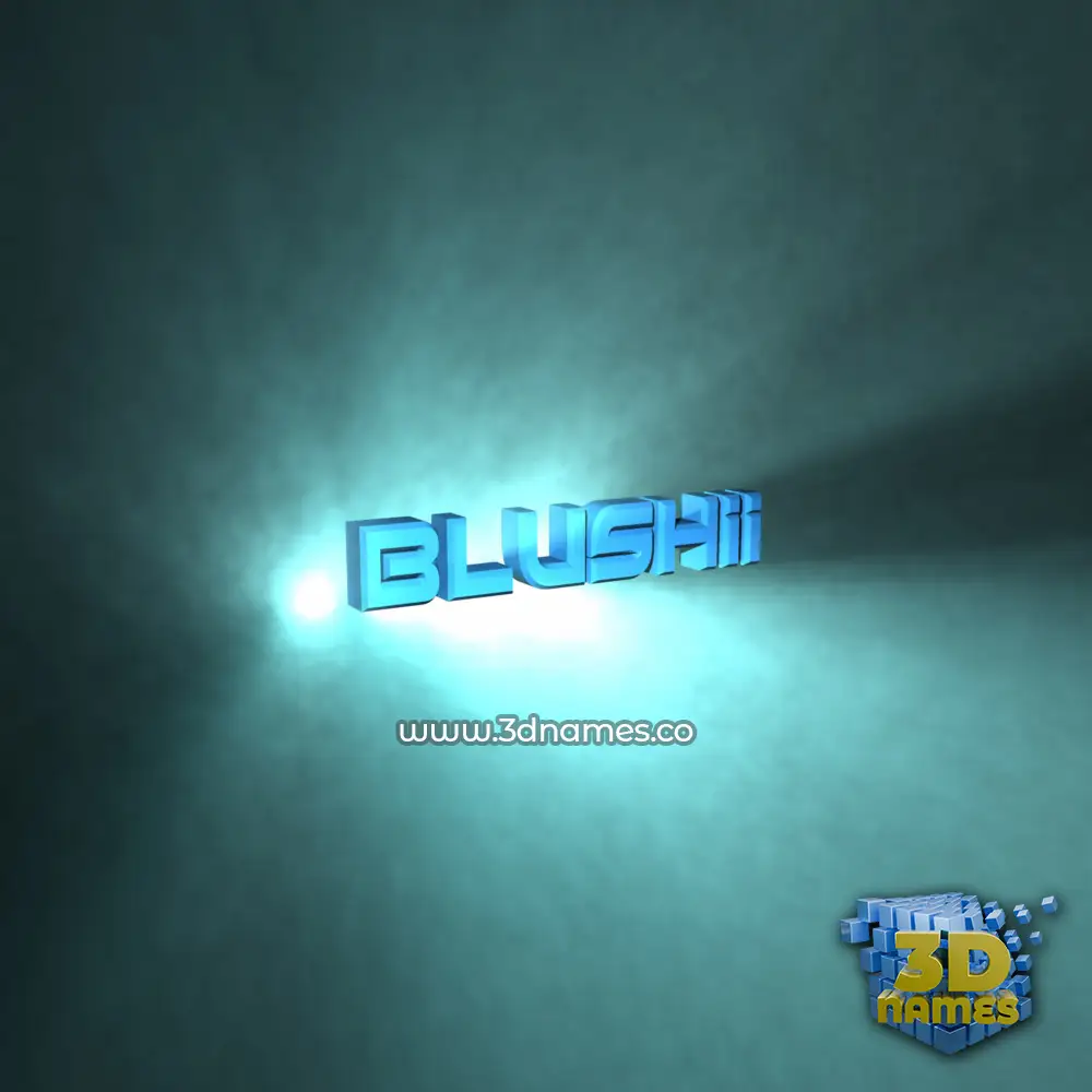 blushii in Light Shine style - 3D name wallpaper