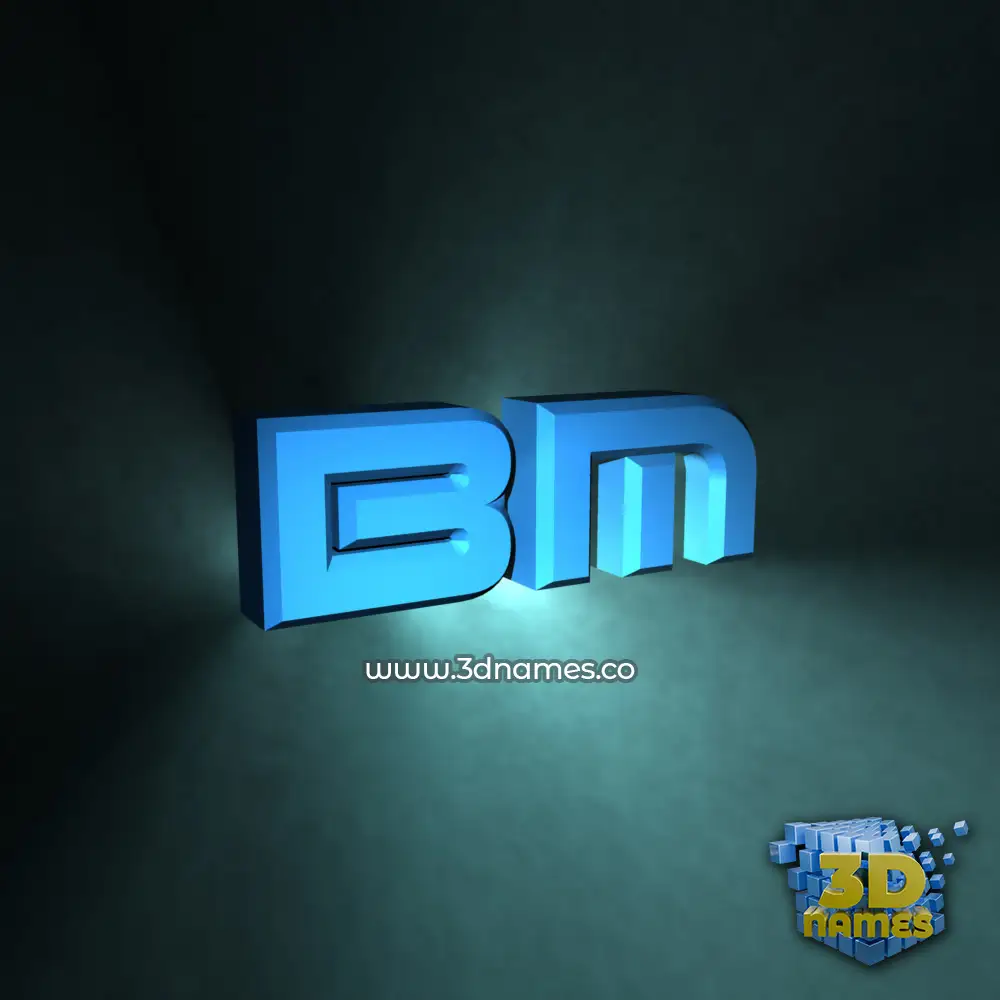 bm in Light Shine style - 3D name wallpaper