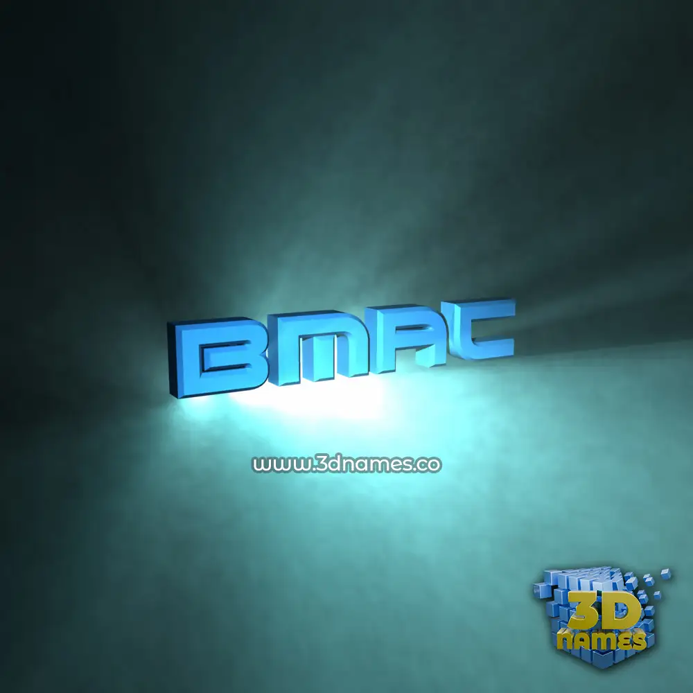 bmac in Light Shine style - 3D name wallpaper