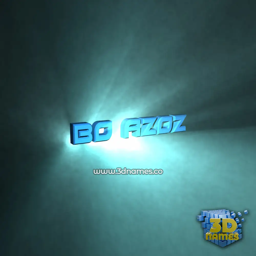 bo azoz in Light Shine style - 3D name wallpaper