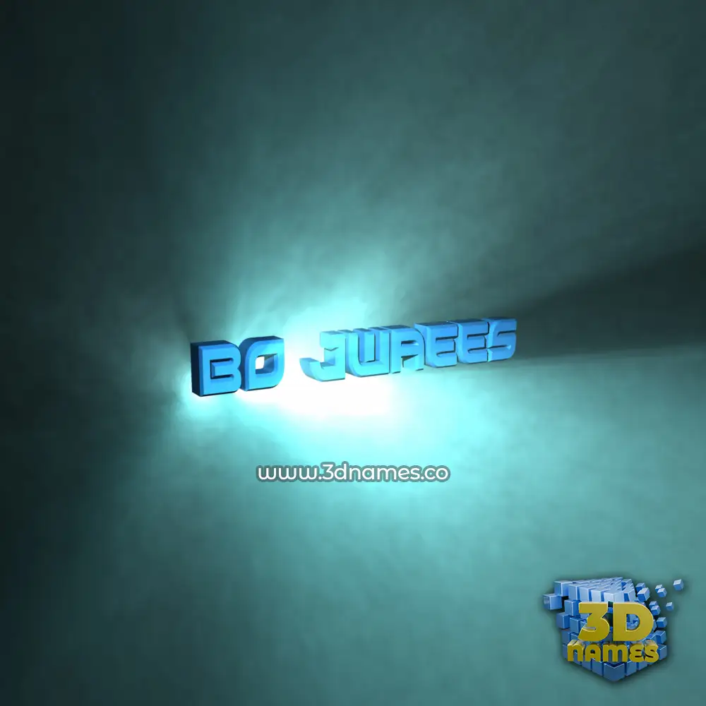 bo jwaees in Light Shine style - 3D name wallpaper