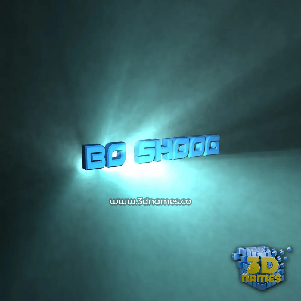 bo shoog in Light Shine style - 3D name wallpaper