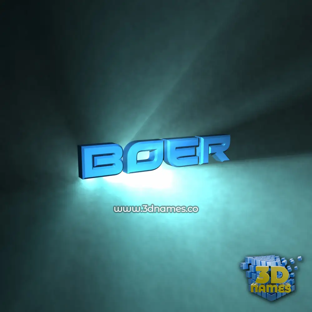 boer in Light Shine style - 3D name wallpaper