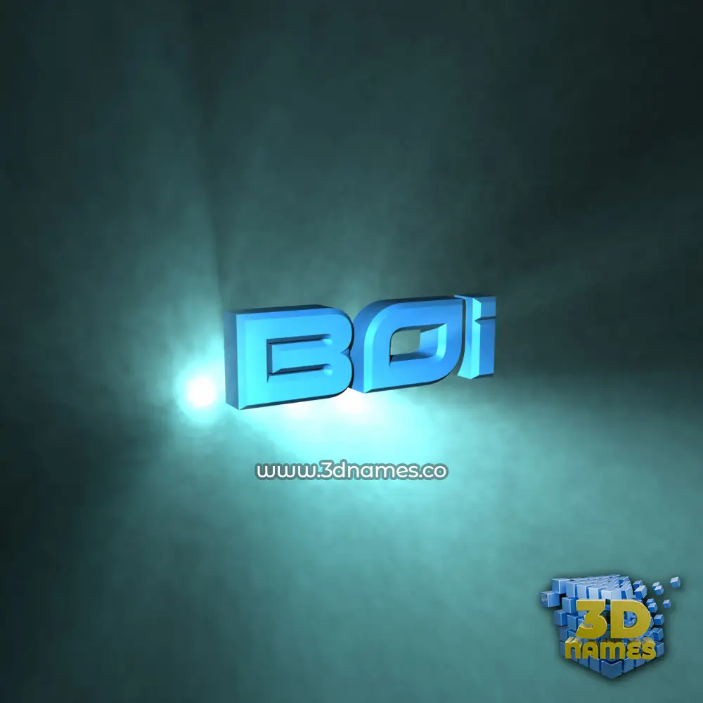 boi in Light Shine style - 3D name wallpaper