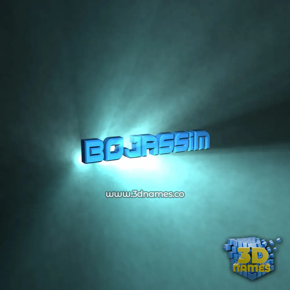 bojassim in Light Shine style - 3D name wallpaper