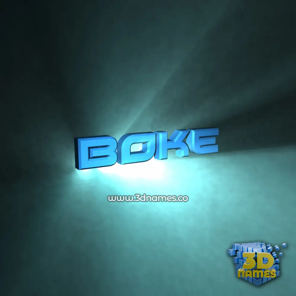 boke in Light Shine style - 3D name wallpaper