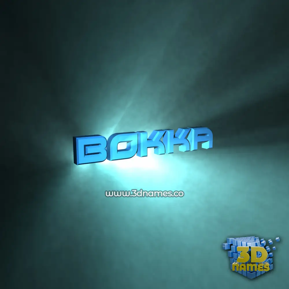 bokka in Light Shine style - 3D name wallpaper
