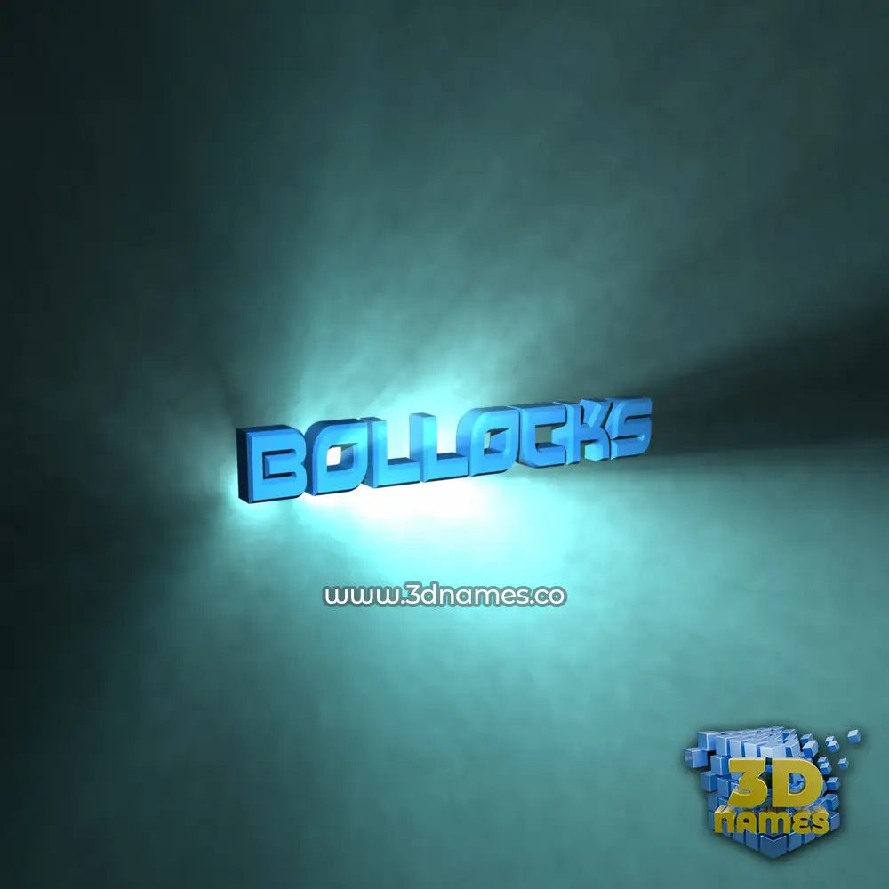 bollocks in Light Shine style - 3D name wallpaper