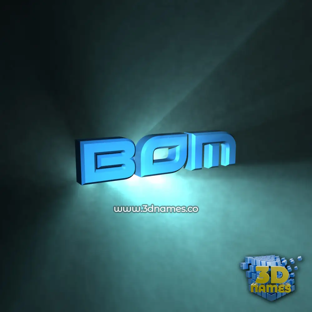 bom in Light Shine style - 3D name wallpaper