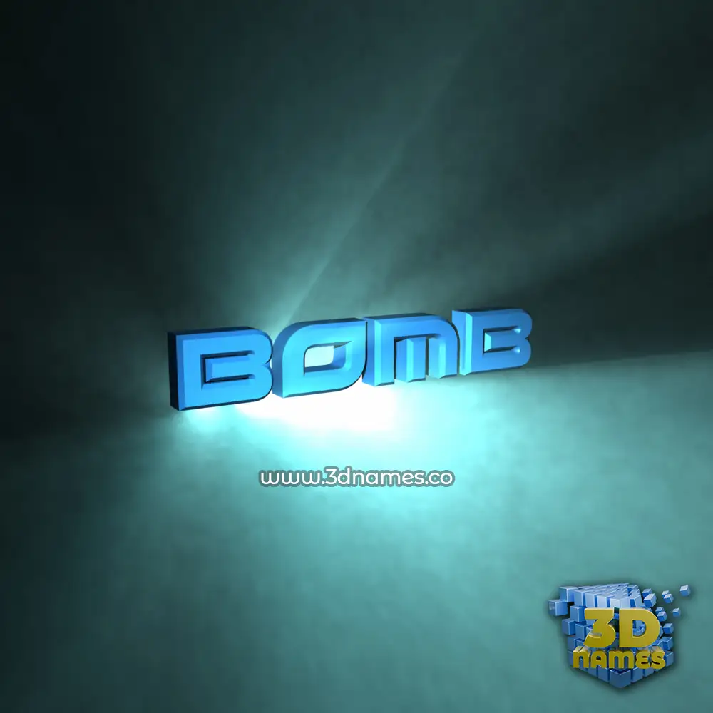 bomb in Light Shine style - 3D name wallpaper