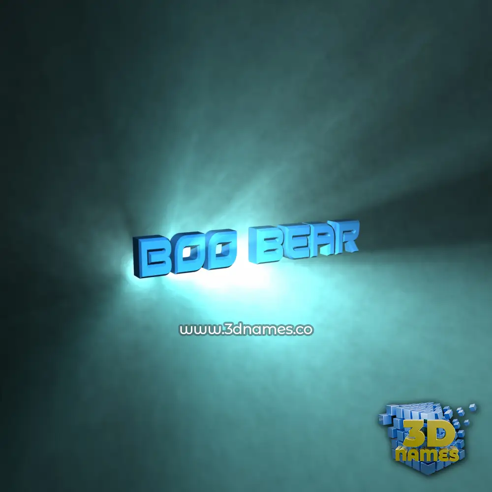boo bear in Light Shine style - 3D name wallpaper