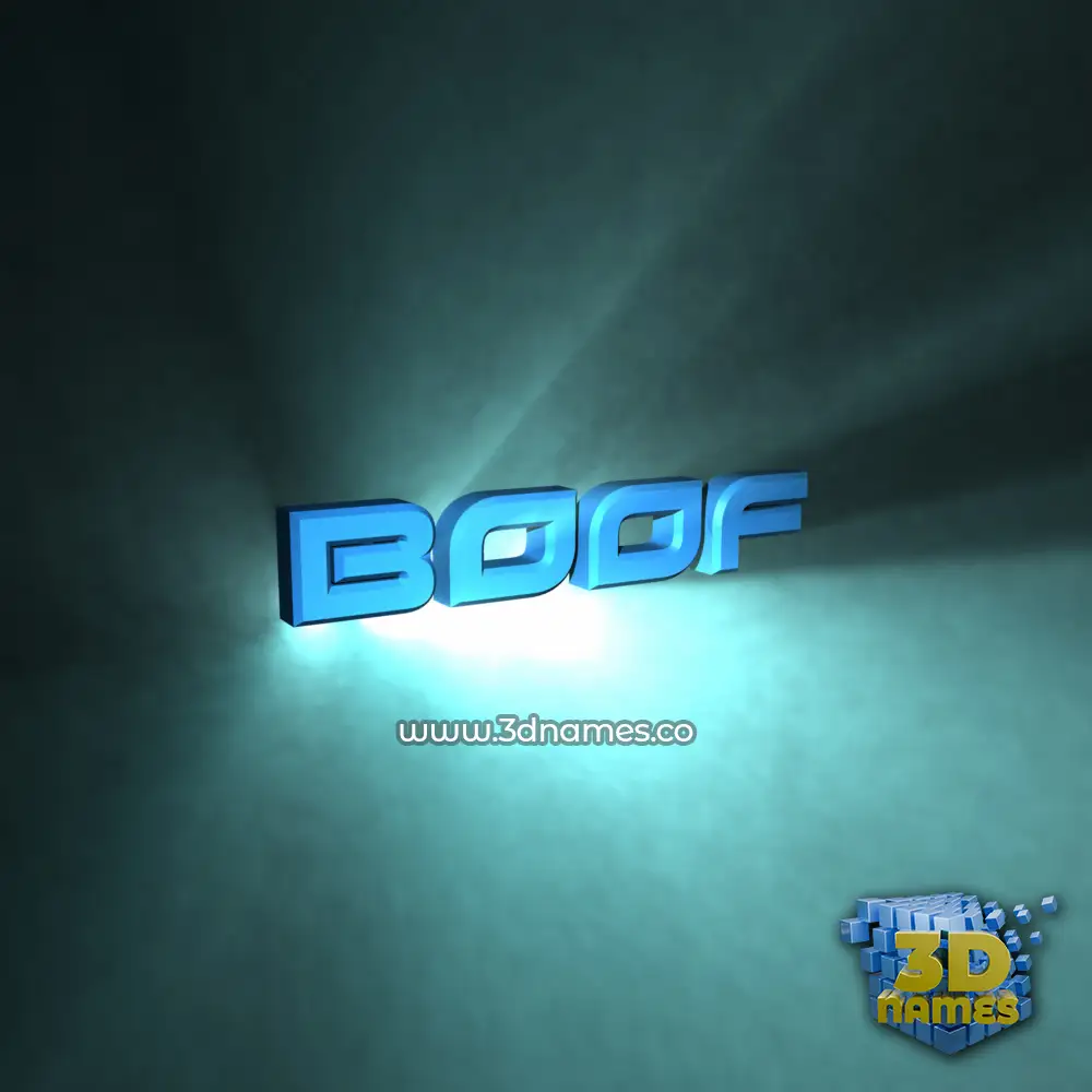 boof in Light Shine style - 3D name wallpaper