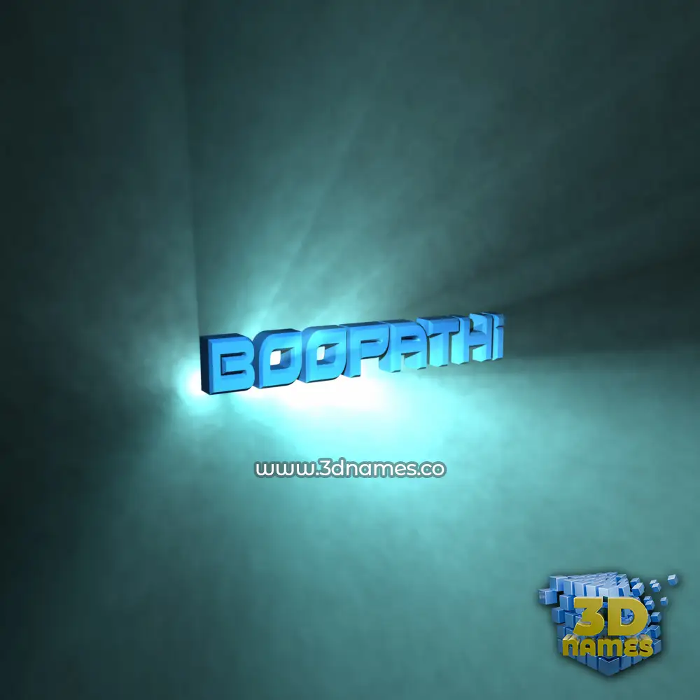 boopathi in Light Shine style - 3D name wallpaper