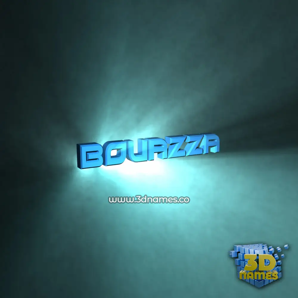 bouazza in Light Shine style - 3D name wallpaper