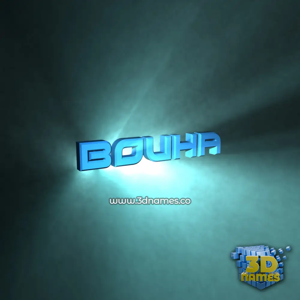 bouha in Light Shine style - 3D name wallpaper