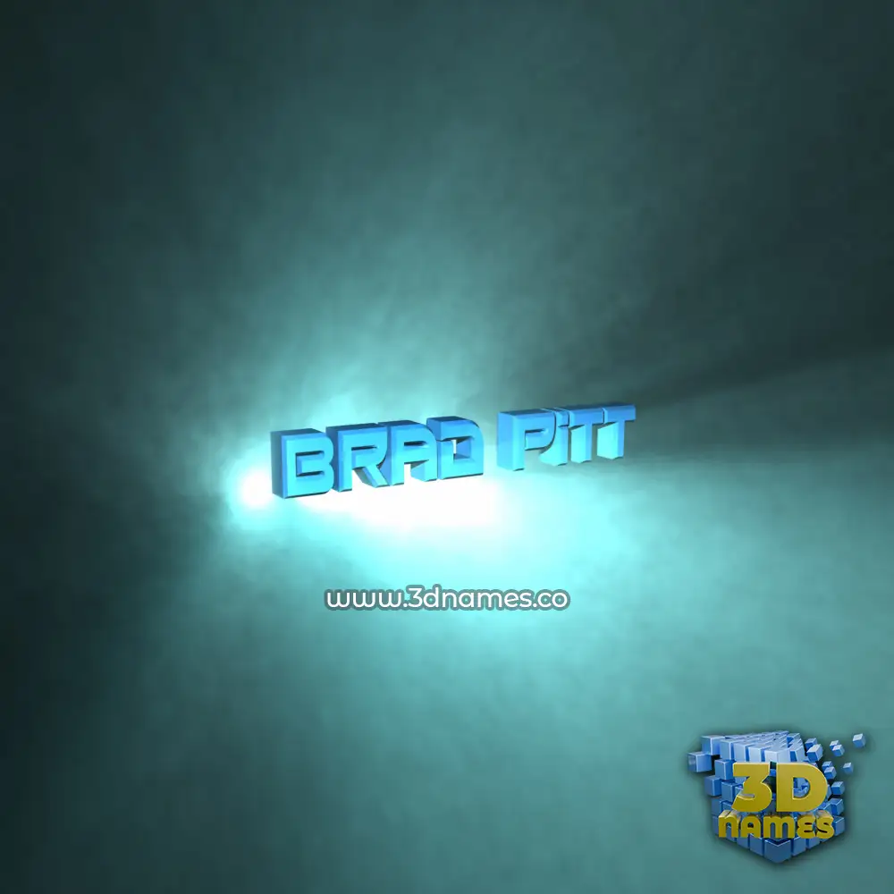 brad pitt in Light Shine style - 3D name wallpaper