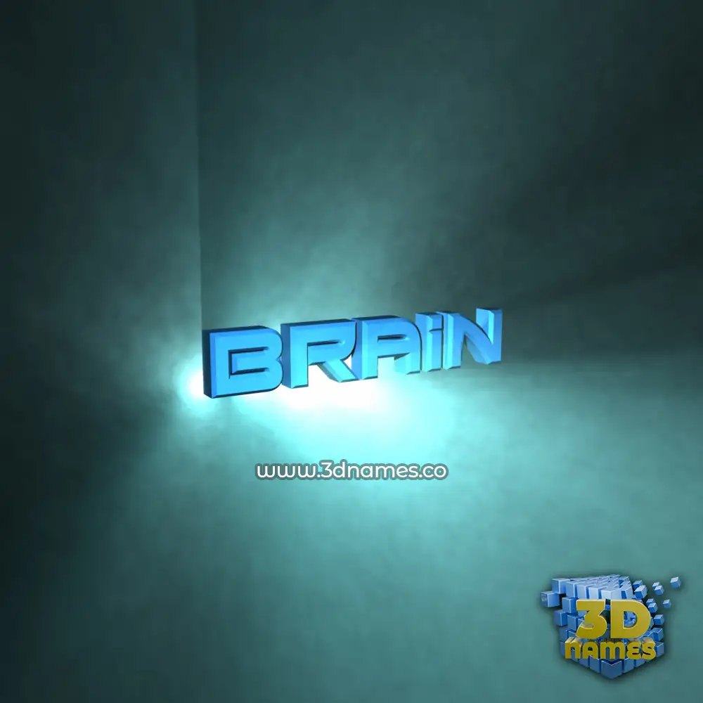 brain in Light Shine style - 3D name wallpaper