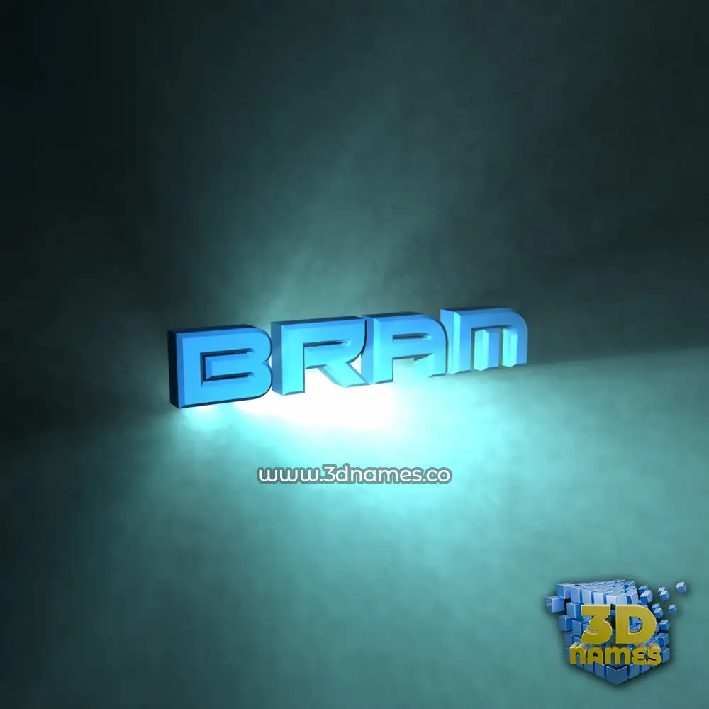 bram in Light Shine style - 3D name wallpaper