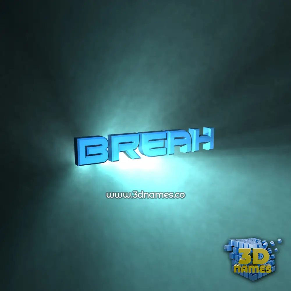breah in Light Shine style - 3D name wallpaper