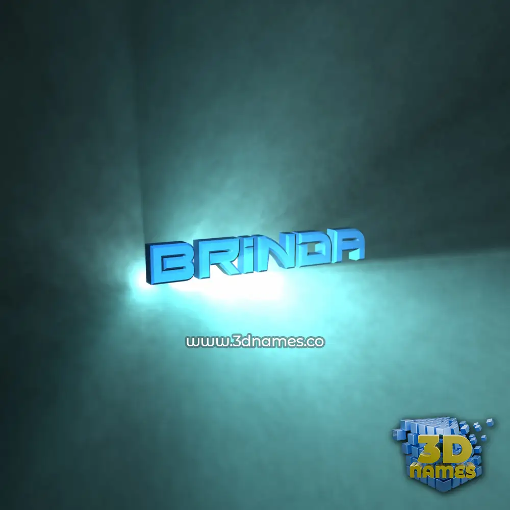 brinda in Light Shine style - 3D name wallpaper