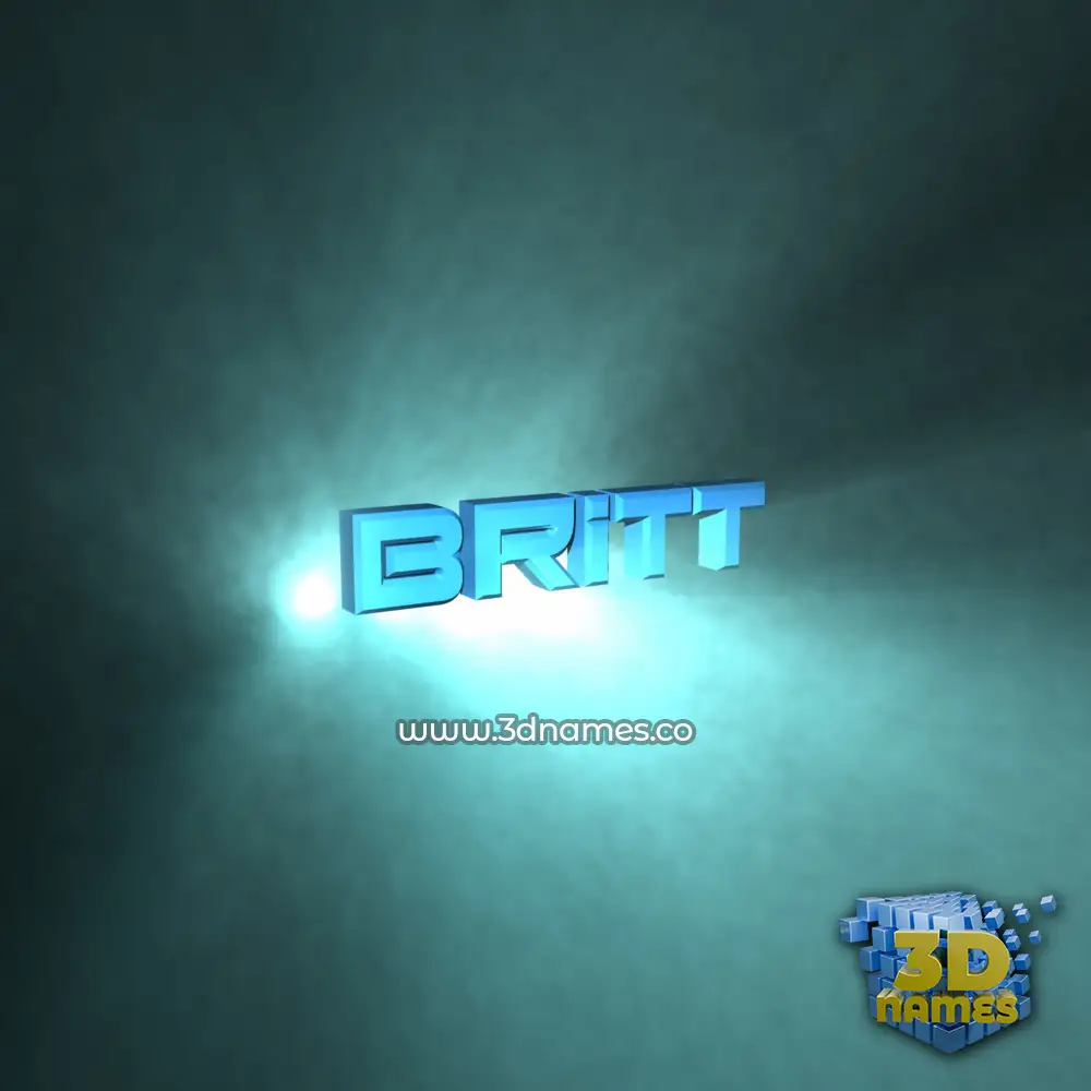 britt in Light Shine style - 3D name wallpaper