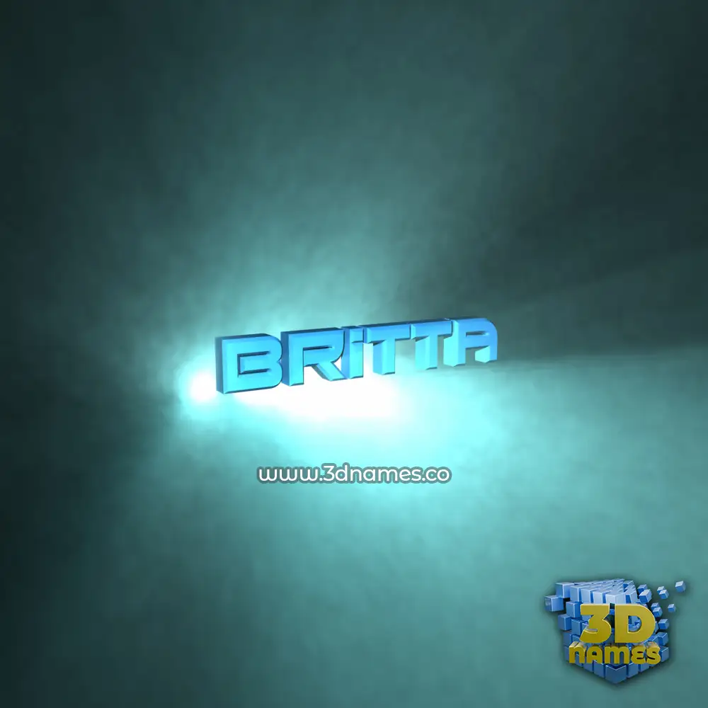 britta in Light Shine style - 3D name wallpaper