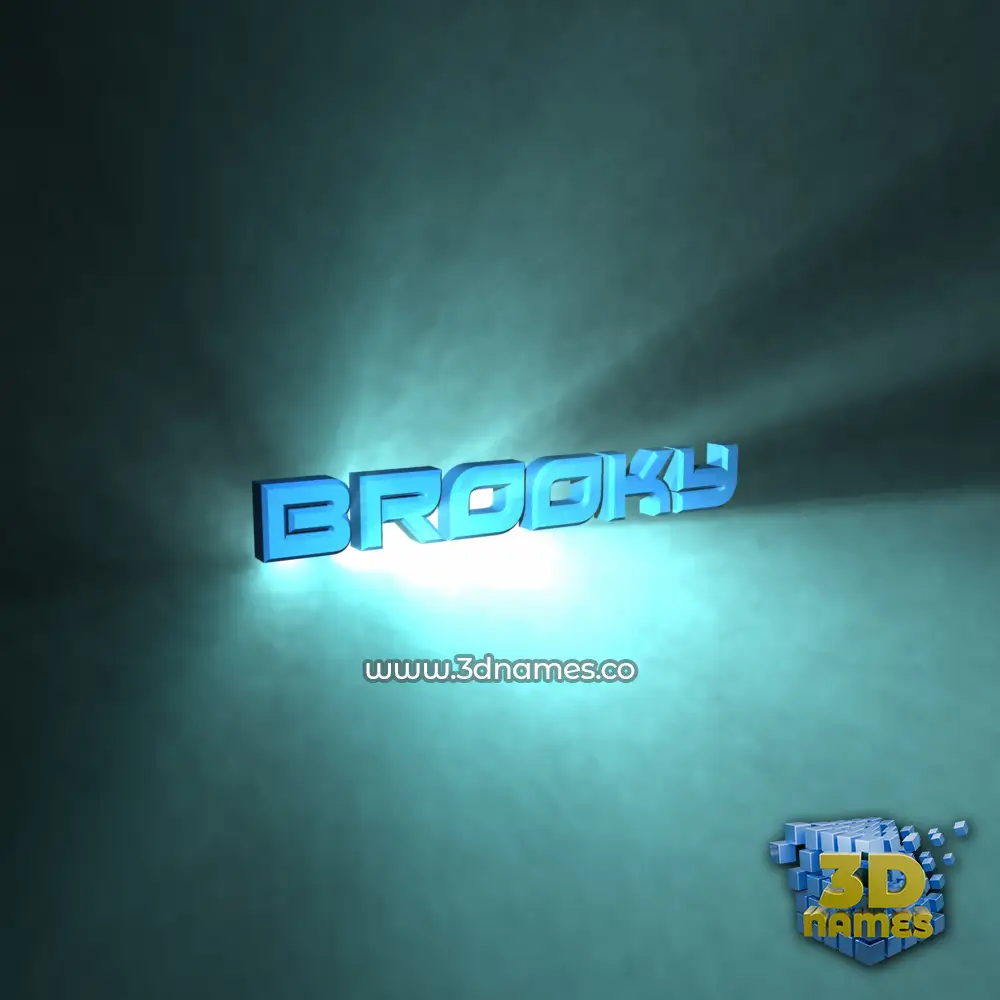brooky in Light Shine style - 3D name wallpaper